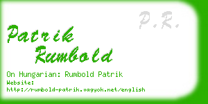 patrik rumbold business card